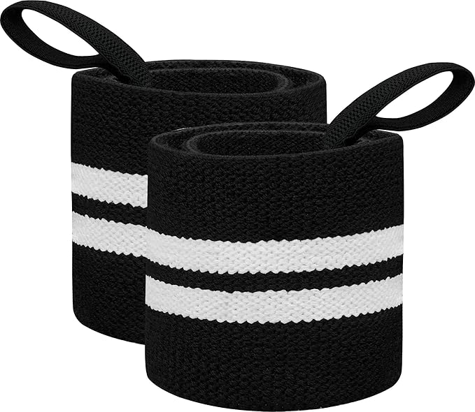 RDX Weight Lifting Wrist Wraps with Gym Straps, Elasticated 18” Cotton Wrap, 60CM Anti Slip Workout Strap Support, Bodybuilding Deadlifting Powerlifting Fitness Gymnastics Strength Training, Men Women