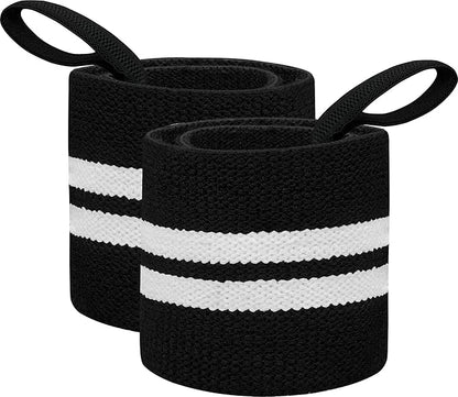 RDX Weight Lifting Wrist Wraps with Gym Straps, Elasticated 18” Cotton Wrap, 60CM Anti Slip Workout Strap Support, Bodybuilding Deadlifting Powerlifting Fitness Gymnastics Strength Training, Men Women