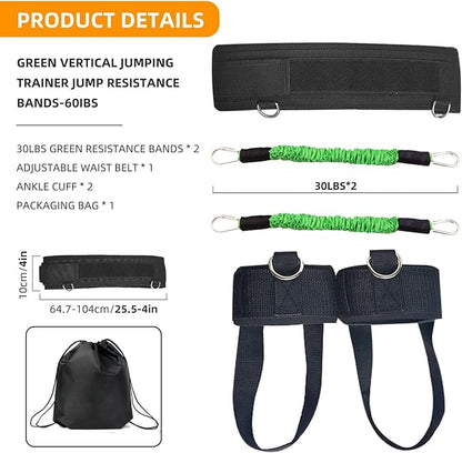 Vertical Jump Trainer, Resistance Bands Set for Leg and Thigh, Strength Agility Power Exercise Basketball Volleyball Football Tennis Training Equipment