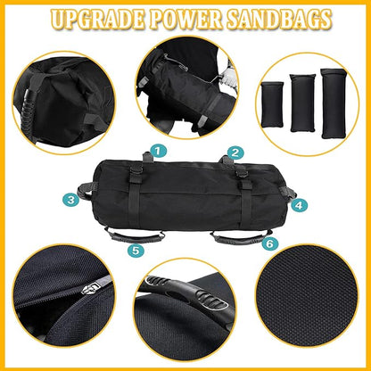 Taeku Fitness Sandbag, Heavy Duty Workout Sand Bag with Handles Weighted Slam Bag with 3 Unfilled Bags for Strength Powerlifting Exercise