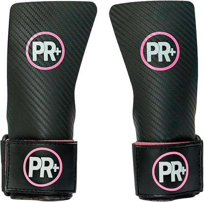 PR+ Gymnastics Hand Grips for Pull Ups Weightlifting and Cross Training - No Hole - Chalk Free - Triple Layer Hand Protection - Optional Wrist Wraps