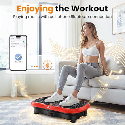 AXV Vibration Plate Fitness Platform Exercise Machine Vibrating Shaking Full Body Shaker Workout Vibrate Stand Shake Board Sport Gym for Weight Loss Fat Burner for Women Men