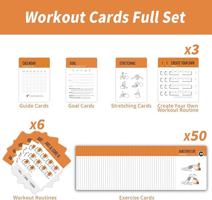 Stability Ball Workout Cards, 62 Exercises Cards Deck Large Size 5" x 3.5" Fitness Cards for Women & Men, Beginner Fitness Guide to Training Exercises at Home or Gym