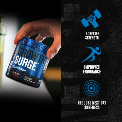 Jacked Factory Growth Surge Creatine Post Workout Powder w/L-Carnitine, Daily Muscle Builder & Recovery Supplement with Creatine Monohydrate, Betaine, L-Carnitine L-Tartrate - 30 Servings, Unflavored