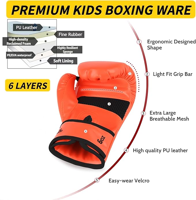 Upgrade Kids Boxing Gloves for 3-8 Year Boys and Girls, Toddler Boxing Gloves for Kids Training, Boxing Gloves Kid Sparring for Punching Bag, Kickboxing, Muay Thai, MMA
