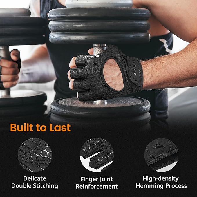 ATERCEL Weight Lifting Gloves Full Palm Protection, Workout Gloves for Gym, Cycling, Exercise, Climbing, Breathable, Super Lightweight for Mens and Women