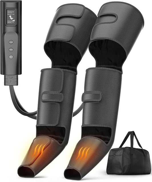 FSA Eligible HSA Massager - Leg Massager for Circulation & Pain Relief FSA, Foot Massager with 3 Heating 3 Modes 3 Intensities, Recovery System Pressure for Muscle, Gift for Him Her (Black, Medium)