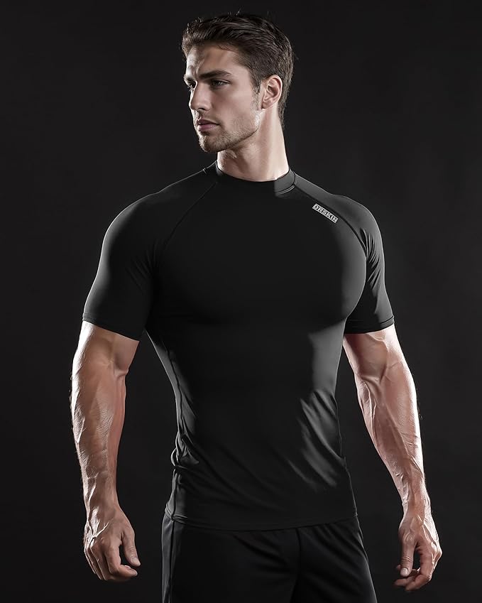 DRSKIN 3, 2 or 1 Pack Men's Compression Shirt Short Sleeve Top Baselayer Sports T-Shirt Athletic Running Active Workout