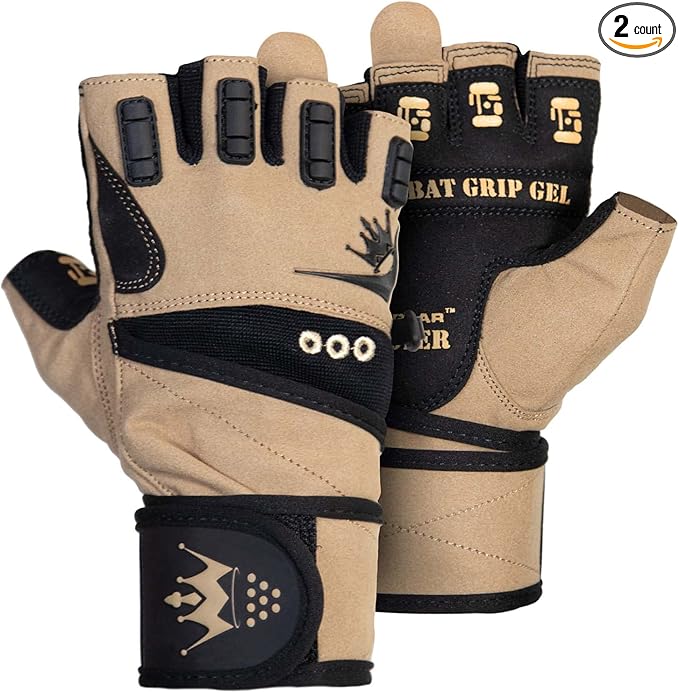 Crown Gear Weightlifting Gloves for Crossfit Workout Training - Fitness Gym Bodybuilding Gloves for Men or Women - Best for Heavy Weight Lifting Exercise Integrated Full Wrist Support Wraps