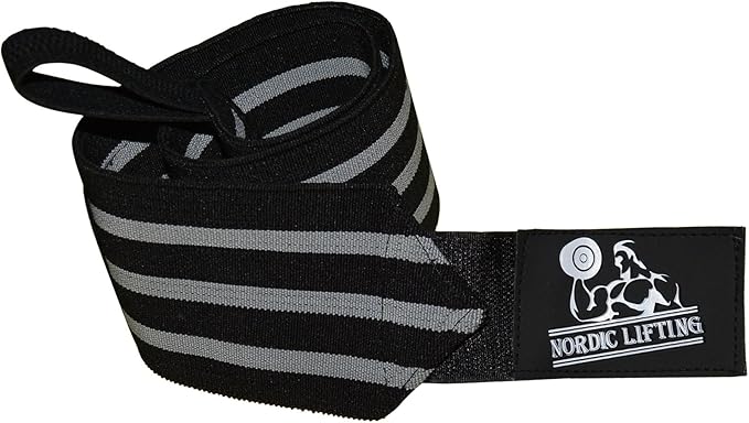 Nordic Lifting Wrist Wraps Super Heavy Duty (1 Pair/2 Wraps) 24" Support for Weight Lifting | Powerlifting | Gym | Cross Training- Weightlifting Thumb Loop - Men & Women