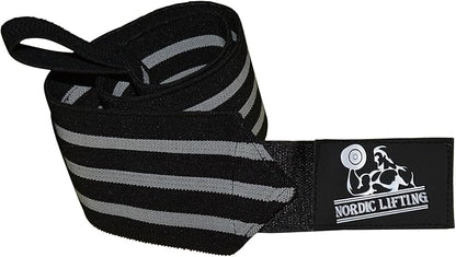 Nordic Lifting Wrist Wraps Super Heavy Duty (1 Pair/2 Wraps) 24" Support for Weight Lifting | Powerlifting | Gym | Cross Training- Weightlifting Thumb Loop - Men & Women