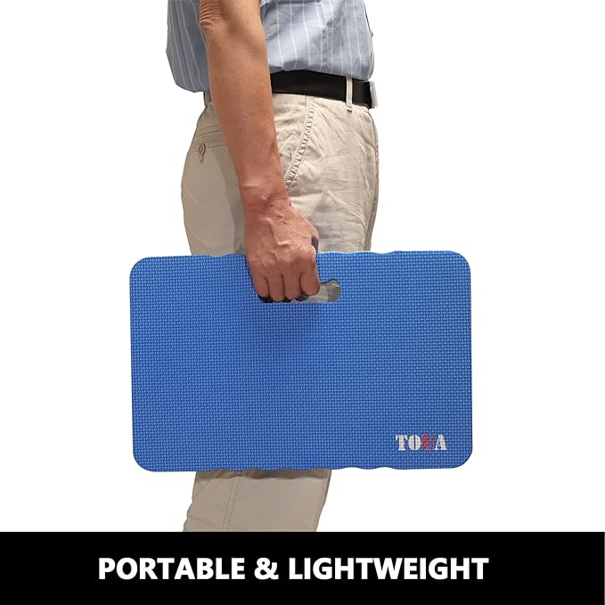 TOUA Garden Kneeling Pad, Kneeling Mat for Gardening, Bath Kneeler for Baby Bath, Large Support Knee 17.8x11x1.4 Thick High Density Foam Protective Knee, Knee Pads for Gardening, Planting Blue 2 Pack
