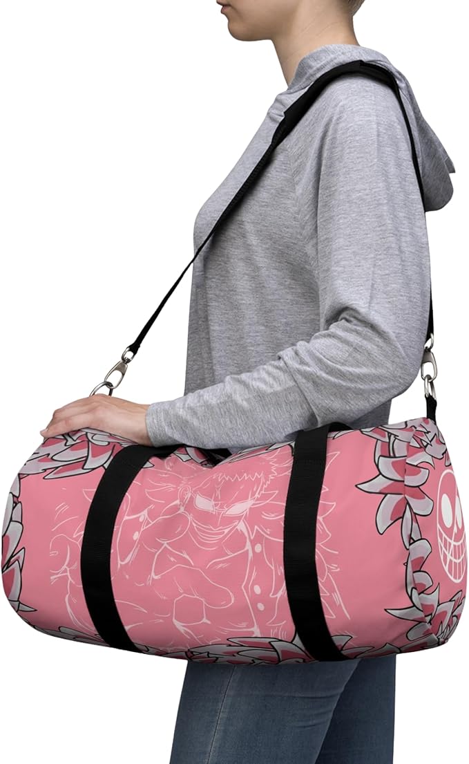 Anime Gym Bag for Women Men - Large Capacity Waterproof Workout Fitness Travel Sports Bags Fashion Street Camping ExpandaCLe Carry On Duffle Bag For Couple (Pink Nzka) PTY