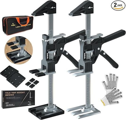 Labor Saving Arm Jack 2 Pack,15.5 Inch Stainless Steel Furniture Lifts with Handbag,Hand Furniture Jack Lift Tool for Installing Cabinets,Flooring&Windows,Load 660LBS
