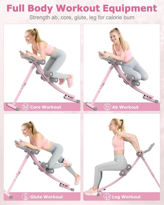 GIKPAL Ab Machine, Adjustable Trainer for Home Gym, Ab Crunch Exercise Equipment for Beginner