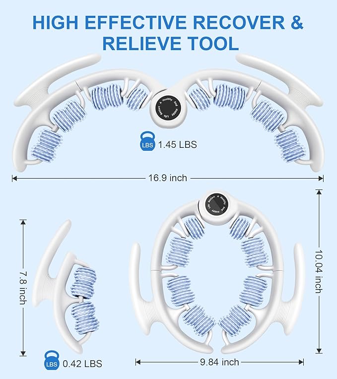 KESHWELL Cellulite Massage Roller,Lymphatic Drainage Massager,Muscle Massage Roller,Cellulite Remover for Leg Massager,Manual Massage Stick with Detachable Rollers for Leg,Neck,Back, Arm,Thigh.Blue