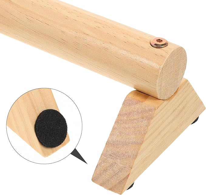 Push-up Handles with Non-slip Pads Pine Wood Pushup Bars for Home Workout Fitness Equipment Strength Training Muscle Trainer Set