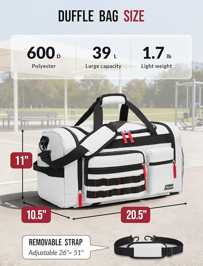 Gym Bag for Men Women with Shoes Compartment 3-in-1 Sports Travel Duffel Bag Multipurpose Weekender Overnight Backpack with Wet Pocket - Grey