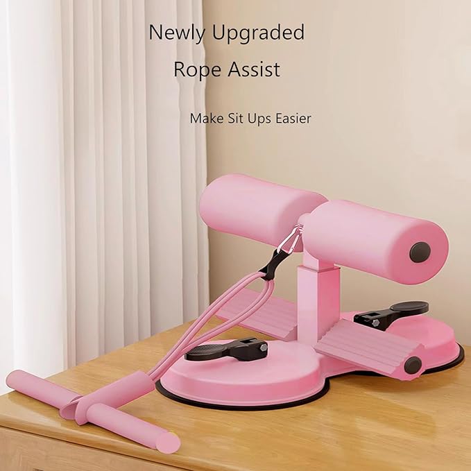 Ab Training Auxiliary Device - Multi-functional Adjustable Ab Trainer 3-Level Sit-Up Assistant with Dual Suction Cups, Ergonomic Low-Impact Core Strengthener for Home/Gym
