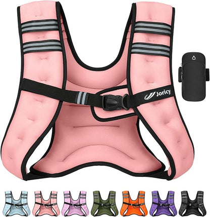 Weighted Vest Woman 5lb/8lb/10lb/12lb/15lb/20lb/25lb/30lb Weight Vest for Women Men, Rucking Vests with Reflective Stripe for Running Workout Walking Strength Training Weight Loss Fitness Weightlifting