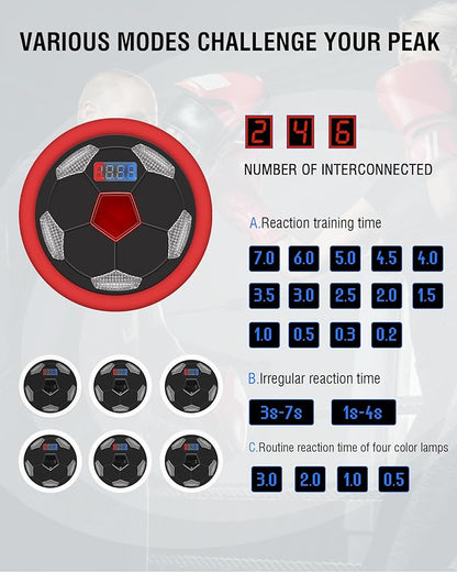 Speed Agility Training Lights, 6+1 Reaction Lights Sets for Football, Boxing, Fitness, Sports Training Equipment, for Coaches, Gyms and Individual Athlete Workouts
