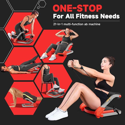 Ab Trainer/Crunch Machine, Ab Workout Equipment, 4 Adjustable Resistance, Ab Machine for Stomach Workout, 350 LBS Weight Capacity, Automatic Rebound, Ab Core Machine,Fitness Equipment for Home