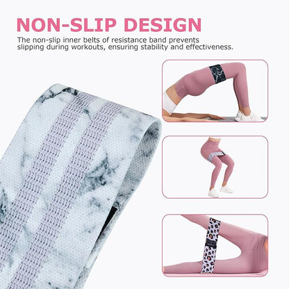 Booty Bands, 3 Levels Hip Bands, Polyester-Cotton and Latex Silk Workout Bands Resistance Bands for Home, Gym, Fitness, Pilates, Yoga (Pack of 3)
