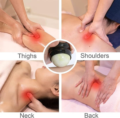 ideayard Cold Massage Roller Ball, Massage Stone Tool Jade Ball for Cold & Heat Relief Sore Muscles, Shoulders, Arms, Neck, Back, Feet, Body