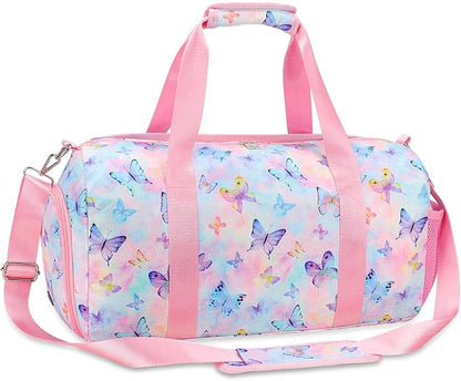 Gym Travel Duffle Bag for Girls - Gymnastics Sports Dance Bag with Shoe Compartment & Wet Pocket Panda Kids Travel Bag Teens Weekender Sleepover Carry On Bag