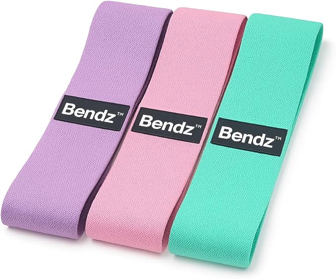 Resistance Bands for Women – Booty Bands Set of 3 with Carry Bag – Fabric Exercise Bands for Glutes, Legs & HIPS – Light/Medium/Heavy – Bendz