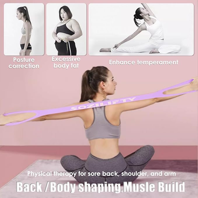 Figure 8 Resistance Band (Upgraded),Elastic Band, Stretch Bands, with Storage Bag, for Arm,Shoulder, Back,Leg Stretching Workout, Portable Home Office Elastic Ropes for Yoga, Pilates