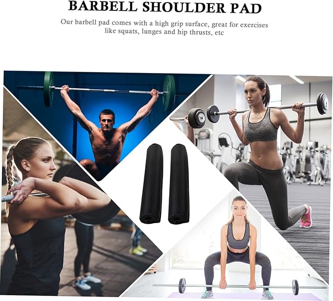 Toyvian 2Pcs Barbell Pad Shoulder Protective Squat Pads for Weightlifting High Density Neck Cushion Gym Equipment for Squats Lunges Hip Thrusts Easy Installation Non Slip