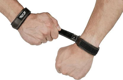 WARM BODY COLD MIND Leather Wrist Wraps for Weightlifting, Powerlifting, Gym – Heavy Duty Wrist Straps for Strength Training, for Men & Women