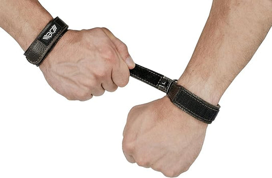 WARM BODY COLD MIND Leather Wrist Wraps for Weightlifting, Powerlifting, Gym – Heavy Duty Wrist Straps for Strength Training, for Men & Women