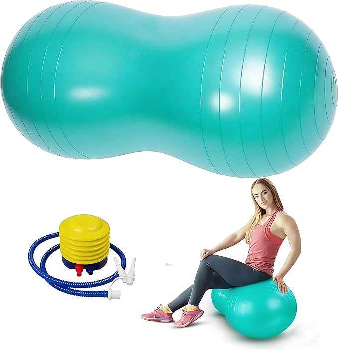 Peanut Ball - Exercise Ball Anti Burst Yoga Ball for Labor Birthing, Physical Therapy for Kids, Core Strength, Flexible Seating, Home & Gym Fintness, Sensory Chair Wiggle Seat for Boys and Girls