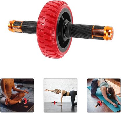 Ab Roller Wheel Core Strength Training Abdominal Exercise Roller Portable Home Gym Ab Workout Equipment with Red Compact Design for Fitness