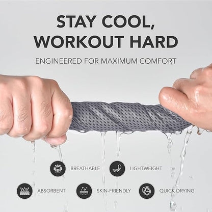 Microfiber Cooling Towels for Neck and Face - 2 Pack 44x16.5” Mesh Quick Dry Gym Towels for Working Out with Waterproof Bag and Carabiner - Sweat Rag for Gym, Sports, Outdoor Activities