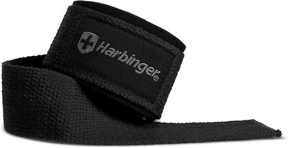 Harbinger Padded Cotton Lift Straps - Soft, Supportive Neotek Wrist Pads - 21.5" Length, 1.5" Width - Reinforced Edges & Heavy-duty Stitching - Cushions Wrists for Lifting Support