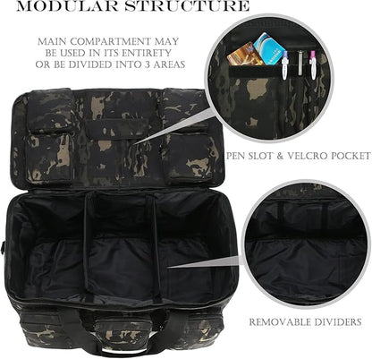 3 In 1 Military Duffel Bag 50L Gym Bag for Men Convertible Weekender Backpack for Sports Travel Basketball