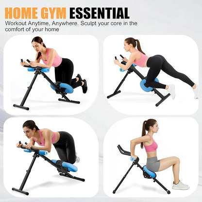 Abdominal Trainers - Adjustable Ab Trainer Machine, Foldable Abdominal Workout Equipment with Knee Protection - Home Gym Core Strength Trainer for Men & Women