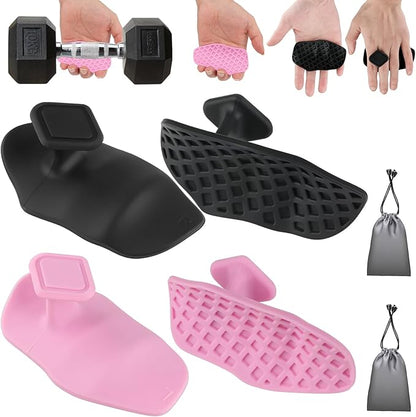 4-PCS Rypt Grip for Weight Lifting Deadlift Rows-Rubber Anti-Slip Ergonomic Lifting Gloves for Men and Women Training Palm Protectors for Gym Intensive Training and Exercise