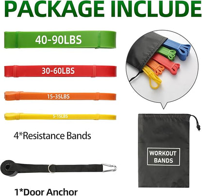 Resistance Bands for Working Out, Pull Up Assist Bands Set, Workout for Women and Men, Exercise Bands,Training, Plasticity, Physical Therapy at Home/Gym