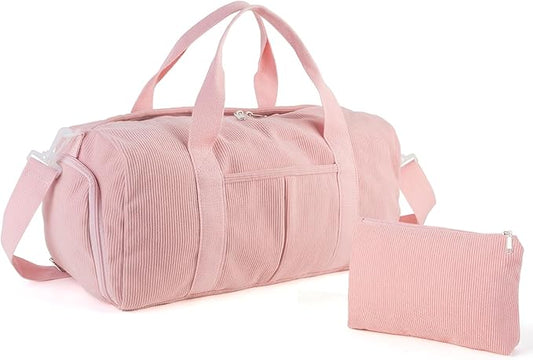 2PCS Gym bag for women, Duffle Bag with Wet Pocket & Shoe Compartment and item bag, Duffle Bag for Travel, Sports, Fitness & Workout
