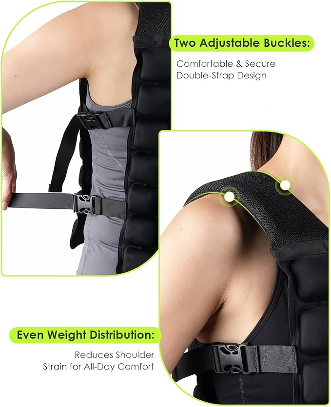 Water-Filled Weighted Vest for Women & Men, 0-23lb Adjustable Weight Vest for Walking, Running, Fitness & Strength Training, Odor-Free & Washable Workout Vest with Even Weight Distribution for Summer