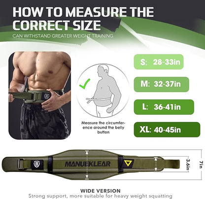 Weight Lifting Belt, Lifting Belts for Women Men,MANUEKLEAR Weightlifting Belt Quick Locking Back Support for Bodybuilding, Fitness, Powerlifting, Cross Training, Squats, Workout, Exercise