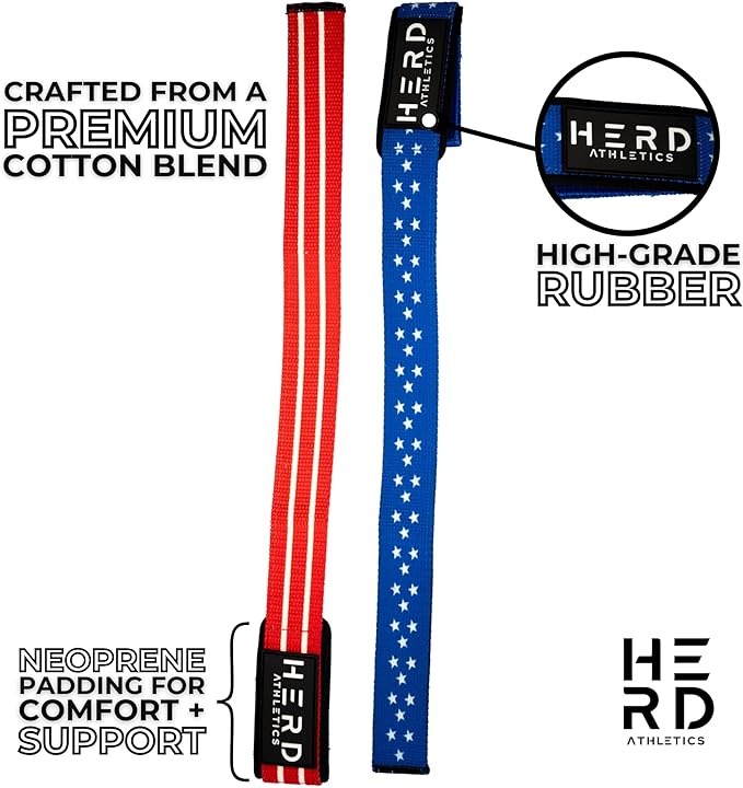 Lifting Wrist Straps – 23" Length x 1.5" Width – Padded Neoprene Cotton Straps for Weightlifting, Powerlifting, Functional Training, Strength Training & Deadlifts – Heavy Duty Grip Support