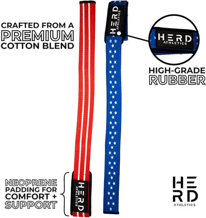 Lifting Wrist Straps – 23" Length x 1.5" Width – Padded Neoprene Cotton Straps for Weightlifting, Powerlifting, Functional Training, Strength Training & Deadlifts – Heavy Duty Grip Support