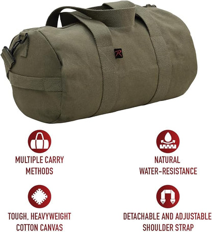 Rothco Heavy-Duty Canvas Shoulder Duffle Bag - Rugged Travel Gym Gear Equipment Bag
