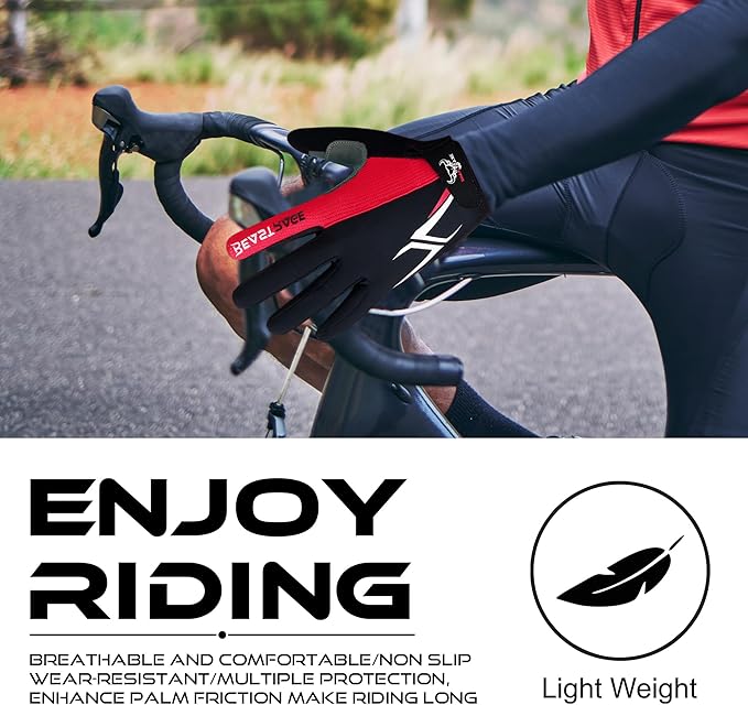 BEAST RAGE Half Finger Cycling Gloves for Men Women, Gel Padded Anti-Slip Shock Absorbing Weight Lifting Gym Gloves Cycle Mountain Bike Gloves for MTB, Biking, Hiking