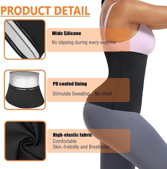 huiming Sauna Suit Waist Trimmer for Women Waist Trainer sweat band for stomach Belt Lower Belly Plus Size